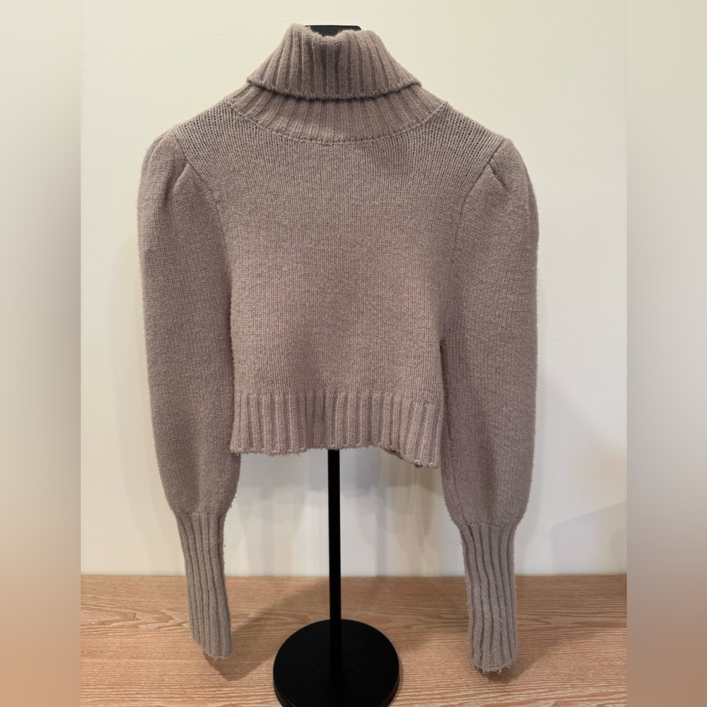 Taupe Turtleneck Sweater